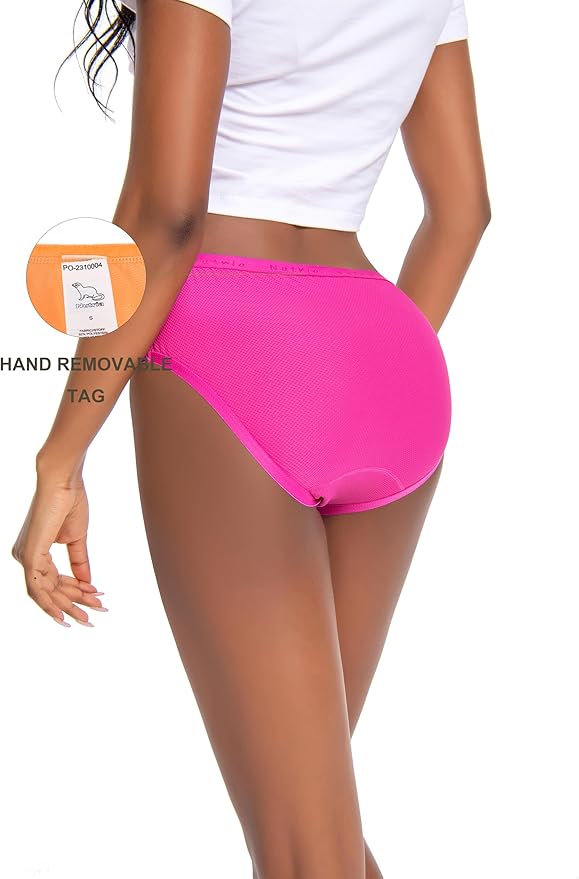 Nutria Womens Bikini Brief Quick Dry Travel Underwear 5-Pack Mesh Hiking Panties Activewear Stay Fresh D01