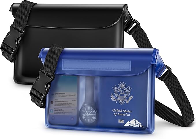 HEETA Waterproof Fanny Pack, Waterproof Pouch Dry Bag 2/3/4 Pack for Phone Passport Purse, Adjustable Waist Strap for Swimming Kayaking Boating Paddle Board Accessories Cruise Beach Camping Essentials