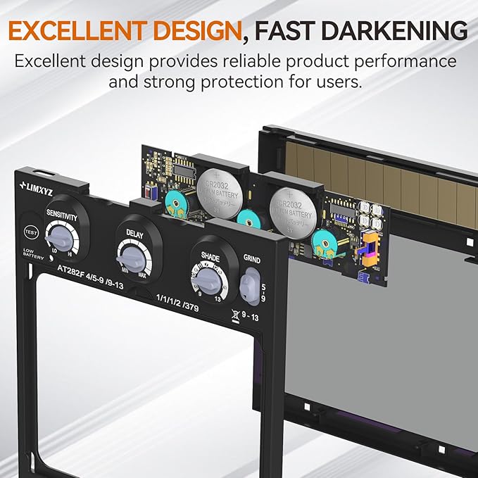 Auto Darkening Welding Lens True Color 5.24"x4.49" with 4 Arc Sensors, Adjustable Shade 4/9-13 for Welding Helmets/Hoods | Automatic Darkening Lens & Premium Welding Helmet Accessories