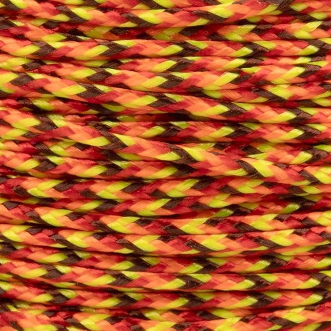 Paracord Planet Micro Paracord – Thin Braided Cord for Crafting, Fishing, and DIY Projects in 125 ft Spools – Fireball