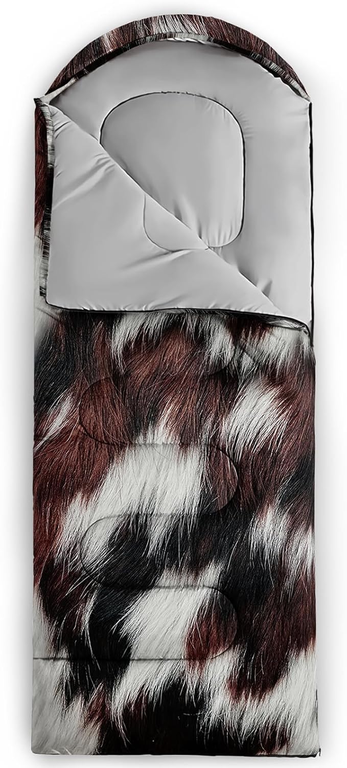 Sleeping Bags for Adults and Kids，3D Printing Camping Sleeping Bag for Girls Boys Lightweight Waterproof Cold/Warm 3-Season，Outdoor Travel with Compression Bags