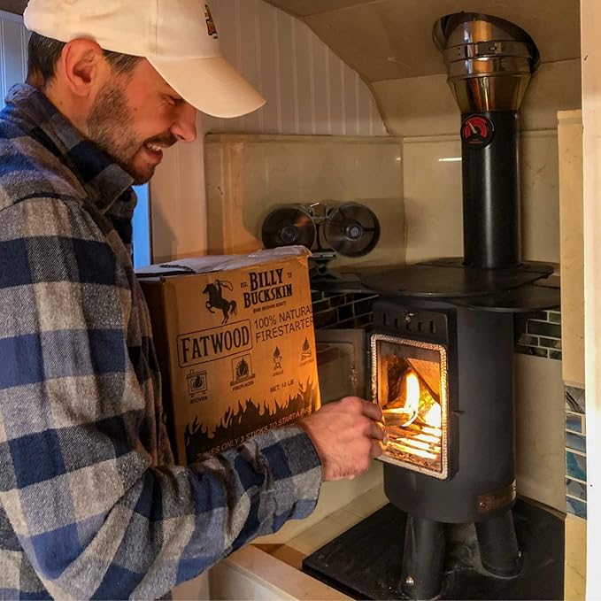 50lb Fatwood Fire Starter Sticks, Fire Starters for Fire Pit, Campfire, Wood Stoves, Fireplaces, Bonfires, Easy Start Fire with Just 2 Sticks in All Weather Conditions by Billy Buckskin - 50 Pound Bag