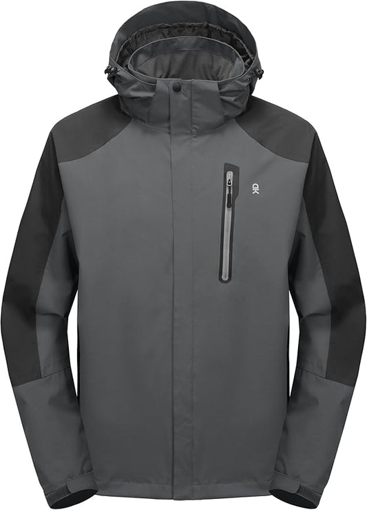 Little Donkey Andy Men's Waterproof Rain Jacket Outdoor Lightweight Hooded Raincoat for Hiking Golf Travel Fishing