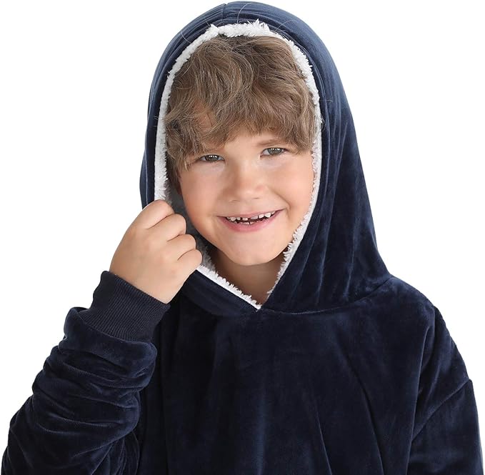 LetsFunny Blanket Hoodie,Oversized Wearable Sherpa Fleece Blanket Sweatshirt,Super Soft Warm Cozy with Giant Pocket,Gifts for Women Men Adults Teenagers Kids, One Size Fits All