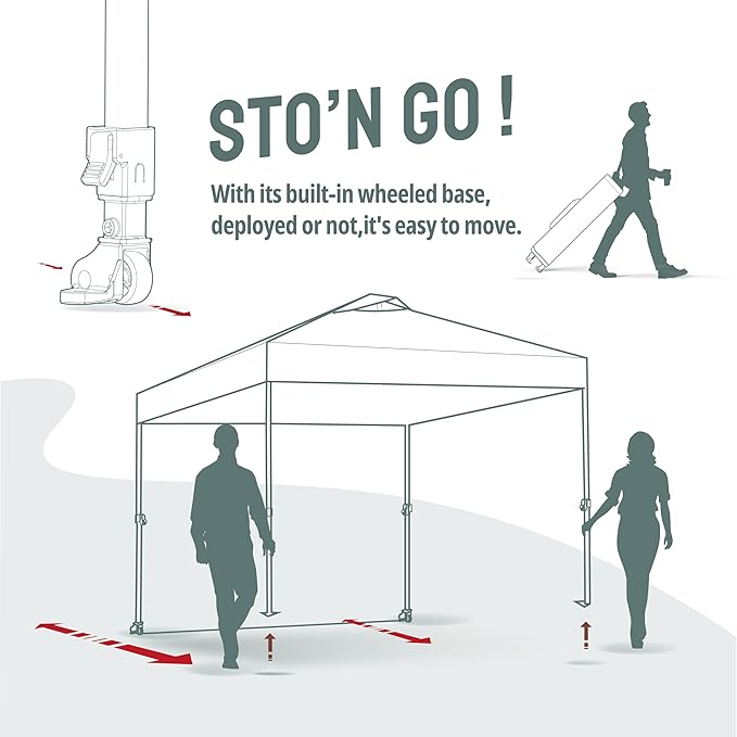 CROWN SHADES 10x10 Pop Up Canopy with 1 Side Wall - Beach Tent with One Push Setup - Outdoor Sun Shade for Events, Parties, Camping - Gazebo with STO-N-Go Cover Bag (American Flag)