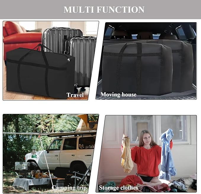 WITERY 2 Pack 180L Large Storage Bags - Big Moving Bags Heavy Duty with Zippers & Handles, Alternative to Moving Boxes and 39Inch Storage Tote for Space Saving, Travel, Clothes, Blankets, Pillows