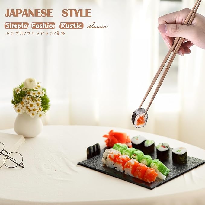 100 pairs Disposable Bamboo Chopsticks Separated With Paper Band To Go Chop sticks Double Pointed, 9.5 Inch(Brown)