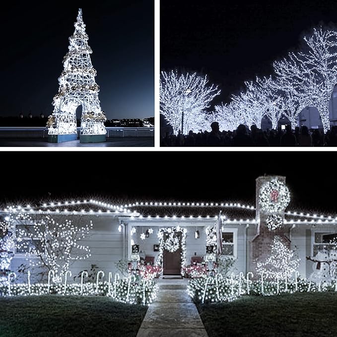 suddus 33ft 100 LED Outdoor String Lights, White Fairy Lights Battery Operated with Remote, Led Twinkle Lights for Bedroom, Backyard, Wedding, Tree, Mason Jar, Wall, Centerpiece, Christmas