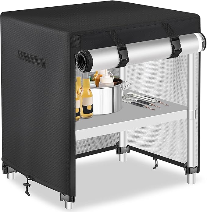 Outdoor Prep Table Cover - Waterproof Stainless Steel Metal Table Cover - 30" L x 18" W x 34" H