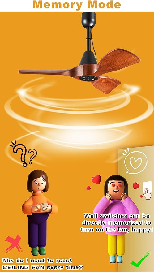 3 Blades Wood Outdoor Ceiling Fan for Patios, Farmhouse Rustic Ceiling Fans, 34" Plug-in Wet Rated Outdoor Gazebo Fan for Exterior House Porch Patio, Waterproof,F248