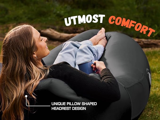 WEKAPO Inflatable Sun Lounger, Air Sofa, Hammock, Portable, Waterproof and Leak-Proof, Ideal for Backyard, Beach, Travel, Camping, Picnics and Music Festivals