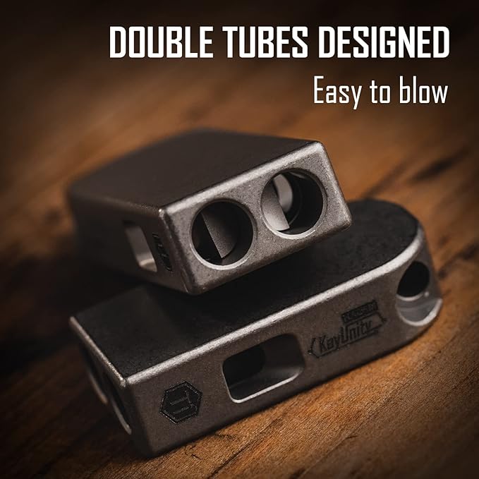 KeyUnity Titanium EDC Whistle Outdoor Emergency Whistle for Keychain, Comes with Necklace to Hang on Neck