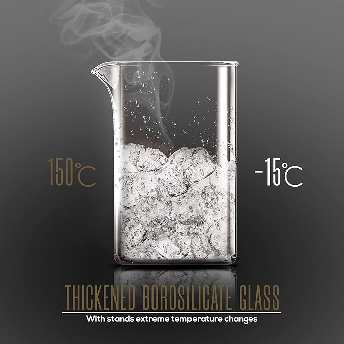 Utopia Kitchen 12 Ounce 0.35 Liter French Press Coffee Maker, Tea Maker, Travel Coffee Presses, Heat Resistant Thickened Borosilicate Coffee Pot for Camping Travel Gifts, Gold Pack of 1