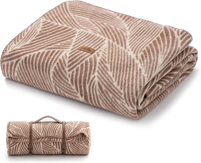 100% Wool Blanket, 62" x 86", Warm, Thick, Washable, Military Wool Blanket, Great for Camping, Outdoors, Sporting Events, Survival Kits