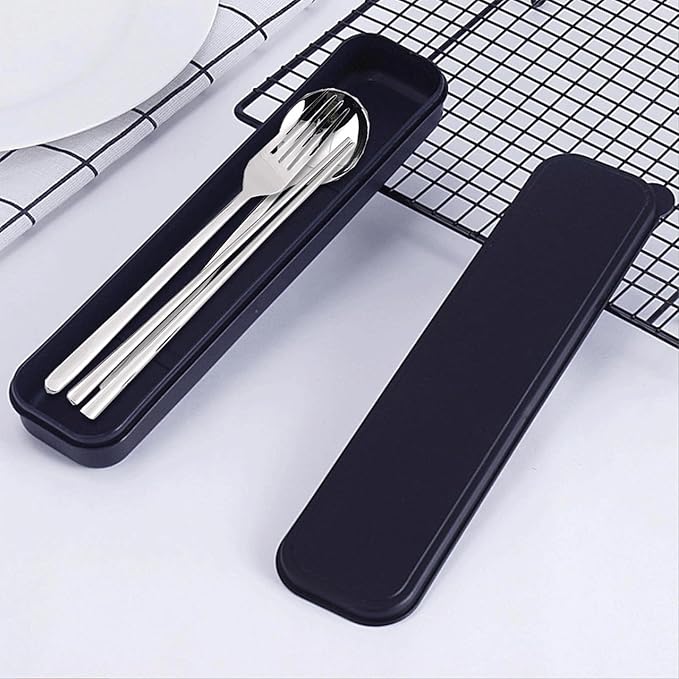 1Pcs Simple Utensil Holder with Lid, Reusable Utensils Wheat Straw Travel Cutlery Box，Portable Flatware Box Travel Tableware Storage Case, Simple Tableware Storage Box Case for Cutlery Kit (black)
