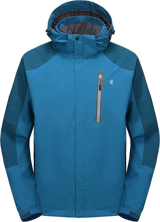 Little Donkey Andy Men's Waterproof Rain Jacket Outdoor Lightweight Hooded Raincoat for Hiking Golf Travel Fishing