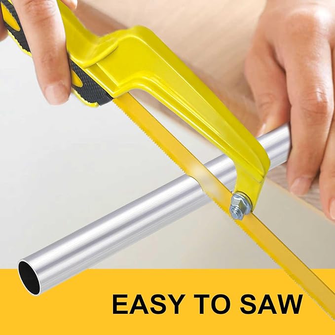 Mini Hacksaw for Metal Cutting – Compact Bimetal Blade Saw with Ergonomic Handle – Small Hack Saw for Steel, Copper, Aluminum & DIY Projects