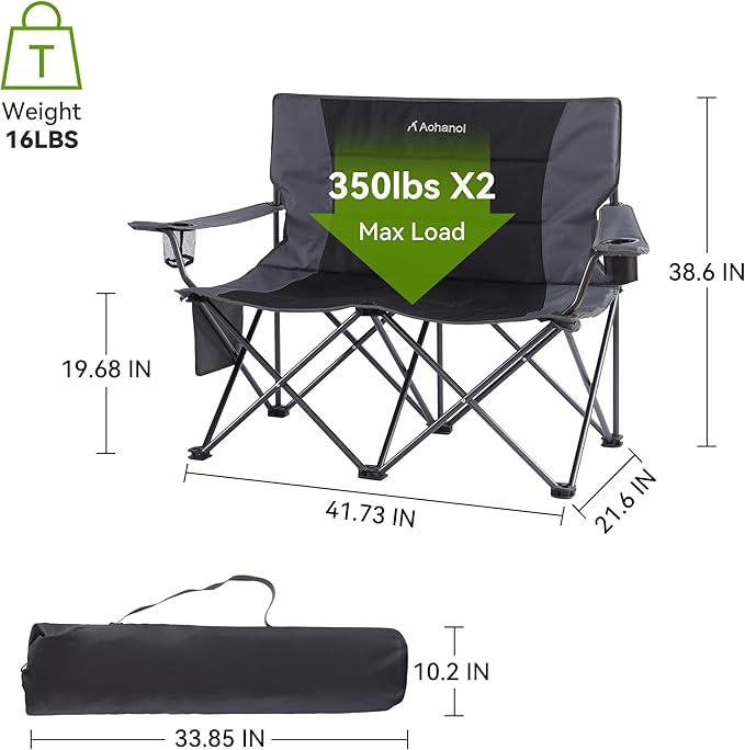 Oversized Camping Chair, Camp Chairs for Adults, Outdoor Folding Chairs with Cup Hold, Big Heavy Duty Outdoor Chairs for Patio, Lawn,Game, Sport