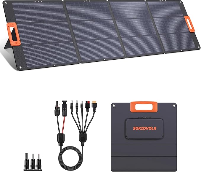 N-Type 16BB 200W Portable Solar Panel for EF/Jackery/Bluetti/Anker Power Station,Solar Panel ETFE USB-A &Type-C IP68 25% High Efficiency for Camping RV Outages Emergencies Home Backuot