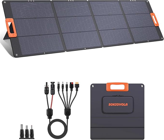 N-Type 16BB 200W Portable Solar Panel for EF/Jackery/Bluetti/Anker Power Station,Solar Panel ETFE USB-A &Type-C IP68 25% High Efficiency for Camping RV Outages Emergencies Home Backuot
