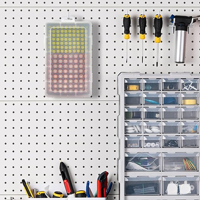 Battery Storage Organizer Case, Battery Vault Box Holder Container for 134pcs AA AAA Batteries, Garage Organization Carrying Bag Fits Home Kitchen Warehouse (Batteries Not Include)