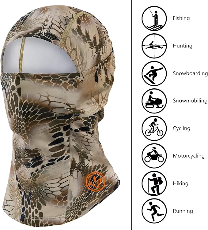 BASSDASH Winter Balaclava Fleece Ski Mask Ninja Hood Neck Warmer Fishing Hunting