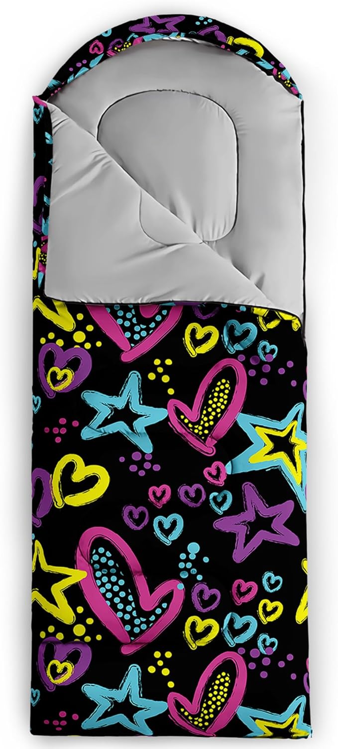 QOOMO Camping Sleeping Bags,3 Season Warm & Cool Weather,Lightweight,Waterproof Sleeping Bags for Adults & Kids,Traveling,and Outdoors,Camping Gear Equipment