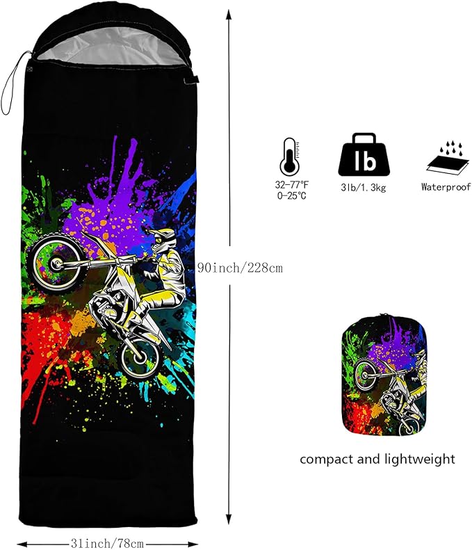 QOOMO Camping Sleeping Bags,3 Season Warm & Cool Weather,Lightweight,Waterproof Sleeping Bags for Adults & Kids,Traveling,and Outdoors,Camping Gear Equipment