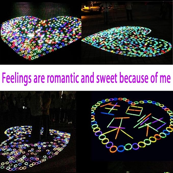 Glow Sticks, 500 Pack 8" Glow in The Dark Light Up Sticks with 500 Connectors for Festival Birthday Carnival Necklaces Bracelet (500PACK)