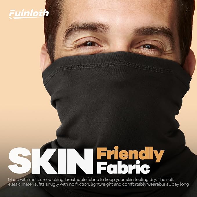 Fuinloth Neck Gaiter, 6 Pack Cooling UV Protection Bandana Buff Face Mask Gator Scarf for Men Women