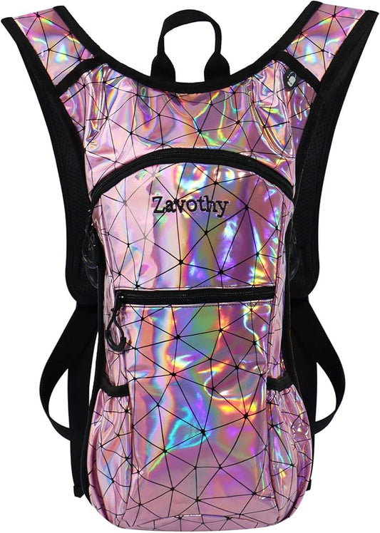 Reflective Hydration Backpack, Hydration Pack - Water Backpack with 2L/3L Hydration Bladder, Essential for Festivals - Rave Hydration Pack for Hiking, Running, Cycling, and Festivals