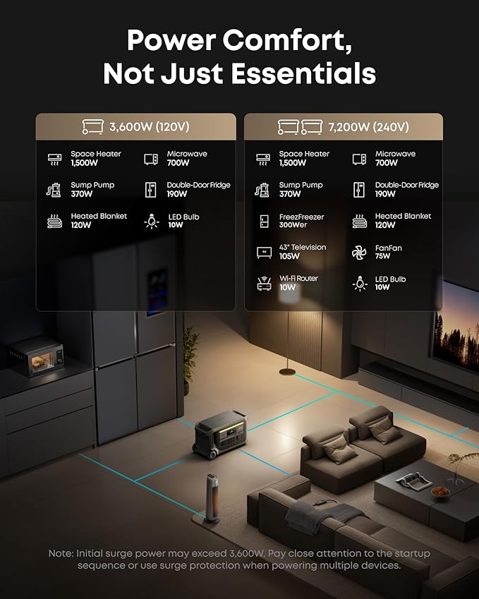 Anker SOLIX F3000 Portable Power Station and BP3000 Expansion Battery, 6kWh, 6,000W Recharging, Solar Generators for Home Use, For Power Outages, Camping, RVs, and Emergencies