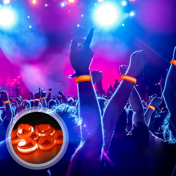 M.best 8pcs LED Light Up Bracelets Glow Flashing Wristbands Glow in The Dark Party Supplies for Wedding, Raves, Concert, Camping,Sporting Events, Party