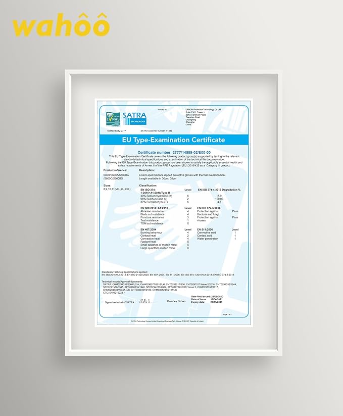 wahoo Professional Liquid Silicone Oven Mitts Gloves, Heat Resistant Gloves for Cooking, Baking, CoralAir Liner, 12 Inch, Yellow, Medium