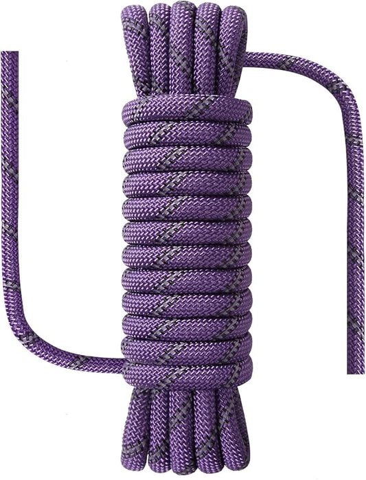 1/2 in x 16 ft Boat Marine Rope for Canyoneering, Floating, Fishing, Rafting, Camping, Hiking, Hunting, Anchor, Arborist Tree, Rafting, Rescue, Knotting Practice Nylon/Polyester Purple