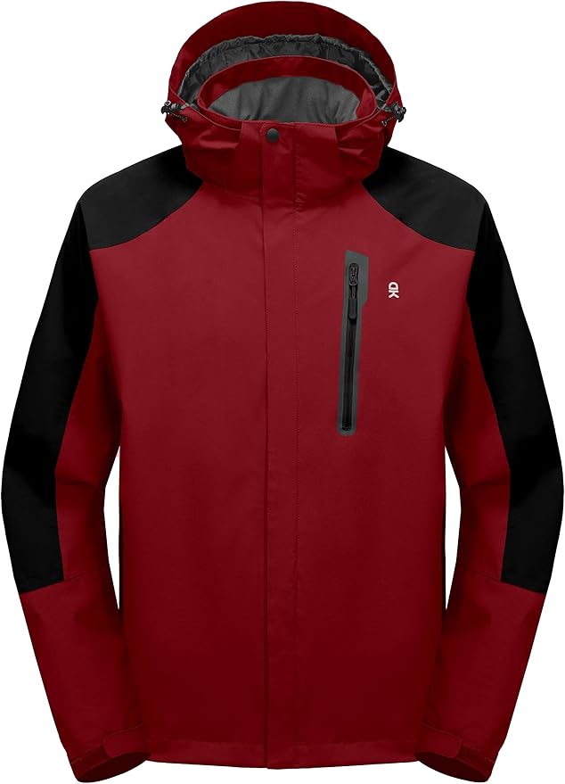 Little Donkey Andy Men's Waterproof Rain Jacket Outdoor Lightweight Hooded Raincoat for Hiking Golf Travel Fishing