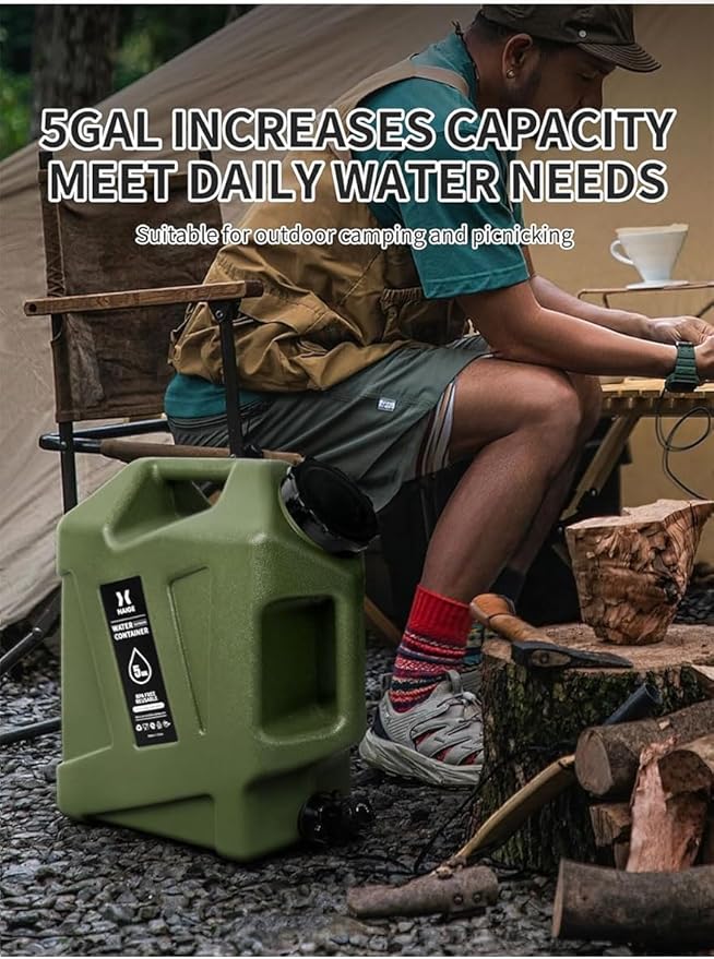 HAIGE Gallon Water Container with Spigot (5 Gallon Water Jug Green)