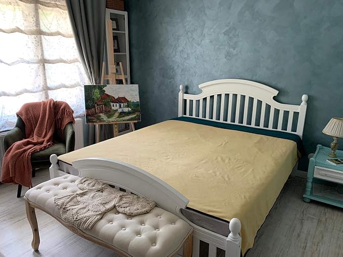 Waterproof Blanket Large – No Mess Soft and Cozy Waterproof Throw Blanket Against Accidents, Spill & Stain Proof Easy to Clean Splash Blanket Cover, Reversible Blue/Beige 80”x90”