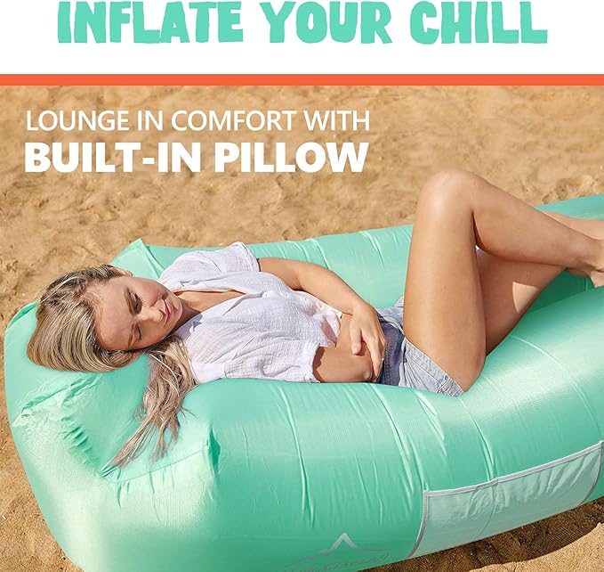 AlphaBeing Inflatable Lounger Beach Chair Accessories, Air Sofa Hammock Inflatable Couch for Camping Backyard Lakeside with Compression Sacks, Ideal Outdoor Gifts for Adults
