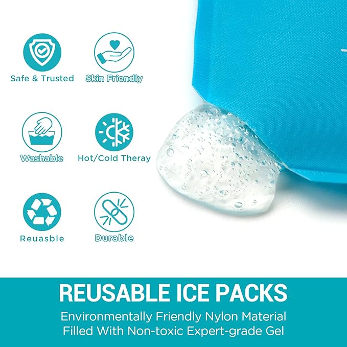 Comfytemp Gel Ice Packs for Injuries Reusable 8 Pack, Hot and Cold Compress for Pain Relief, Small Ice Packs for Headaches, Wisdom Teeth, Fever, Mosquito Bite, Breastfeeding, First Aid for Kids Adults