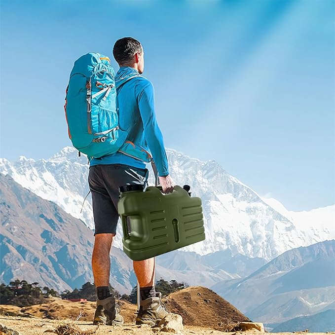 5 Gallon Water Container with Spigot, Portable Camping Water Jug, BPA Free Emergency Water Storage Tank for Outdoor Hiking Camping Vehicle Car Picnic Supplies