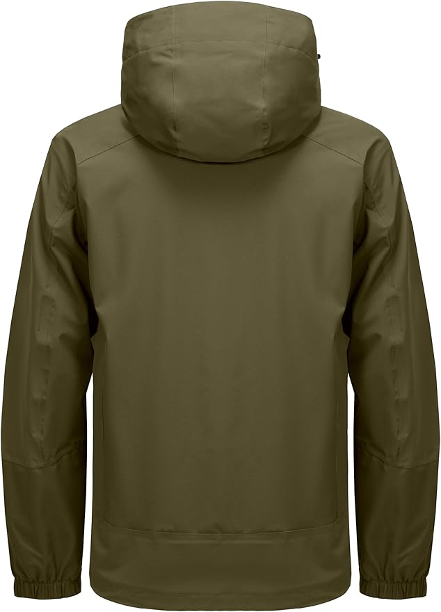 Little Donkey Andy Men's Waterproof Rain Jacket Outdoor Lightweight Hooded Raincoat for Hiking Golf Travel Fishing