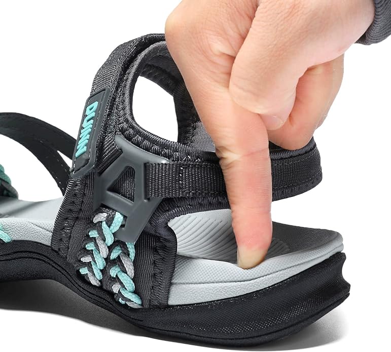 UBFEN Womens Hiking Comfort Sport Sandals Beach Vacation Camping Casual Sport Sandals with Adjustable Straps and Arch Support