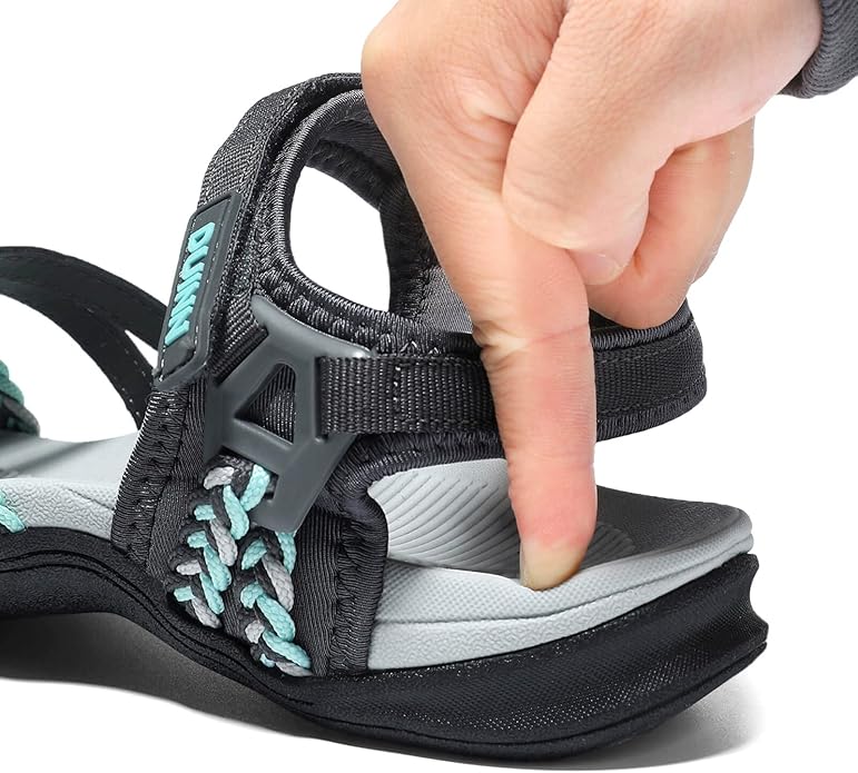 UBFEN Womens Hiking Comfort Sport Sandals Beach Vacation Camping Casual Sport Sandals with Adjustable Straps and Arch Support