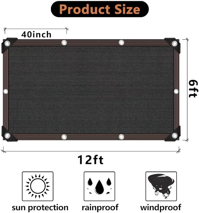 Shade Cloth - 70-90% Sunblock Net for Garden Patio,Shade Sails for Plants Greenhouse Outdoor Pergola Lawn Sun Shade Cloths for Kennel Chicken Coop Easier to Hang Shade Net Cover