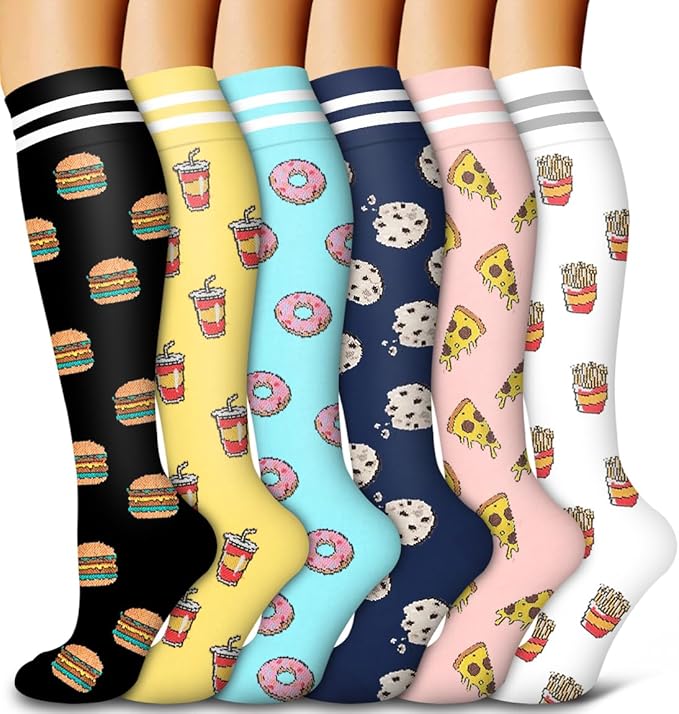 6 Pack Copper Compression Socks for Women and Men Circulation-Best Support for Medical, Running,Nursing,Athletic