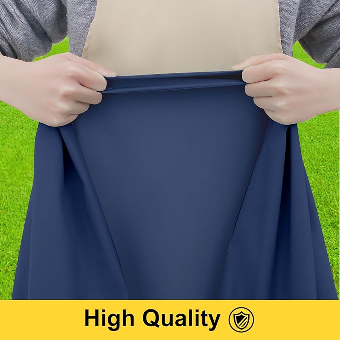 Smiry Picnic Table Cover with Bench Covers, Waterproof Elastic Fitted Polyester Tablecloths for 8 Ft Rectangle Tables, Washable Windproof Tablecloth for Camping, RV & Outdoor (Navy, 30x96 Inches)