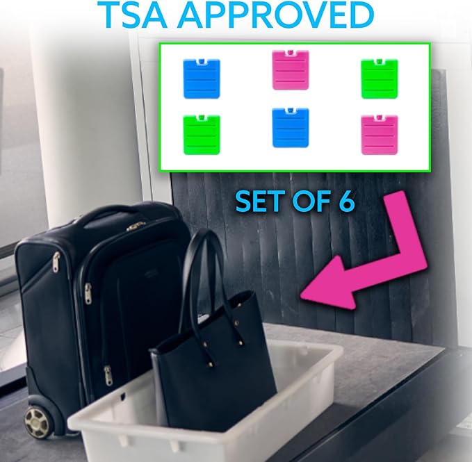 Kona Small Lunch Ice Packs Set of 6 - TSA Airline Compliant, Slim Reusable Freezer Packs, Approved Ice Replacement & Fits Most Anywhere, 3 X 3 Inches