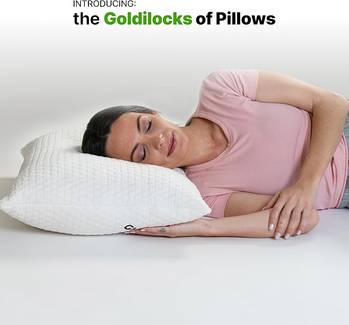 GhostBed Shredded Memory Foam Pillow with Adjustable Gel Memory Foam and Cooling Breathable Cover - Standard Size Shredded Memory Foam Pillows CertiPUR-US Certified 2-Pack