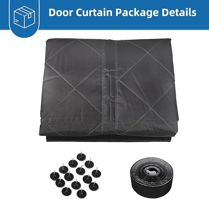 Insulated Door Curtain Fit Door 36"x82" - Magnetic Thermal Cover for Winter - Winter Door Insulation to Keep Warm Air in & Cold Air Out